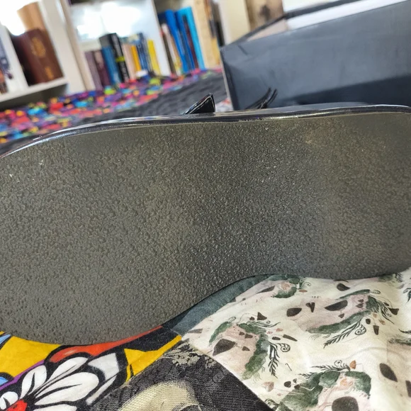 Demonia Black Heart Buckle Boots Iridescent Black ( Emily Size 8 Women's) - Picture 5 of 10